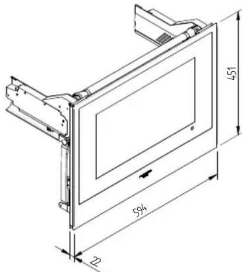 Fulgor Milano LD 15 ME - DIMENSIONAL DRAWING DRAWER 145 BUILT-IN 560 X 595 WITH 454 MM COFFEE MACHINE - 5