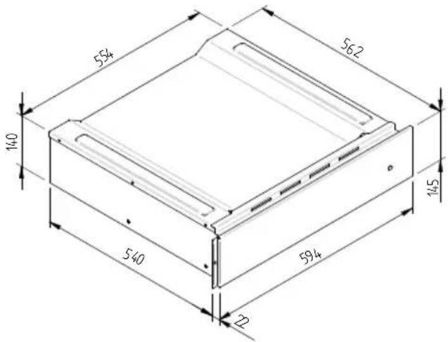 Fulgor Milano LD 15 ME - ESQUEMA DIMENSIONAL CAJON DE EMPOTRAR 560 X 595 CON HORNO DE 450 - 3