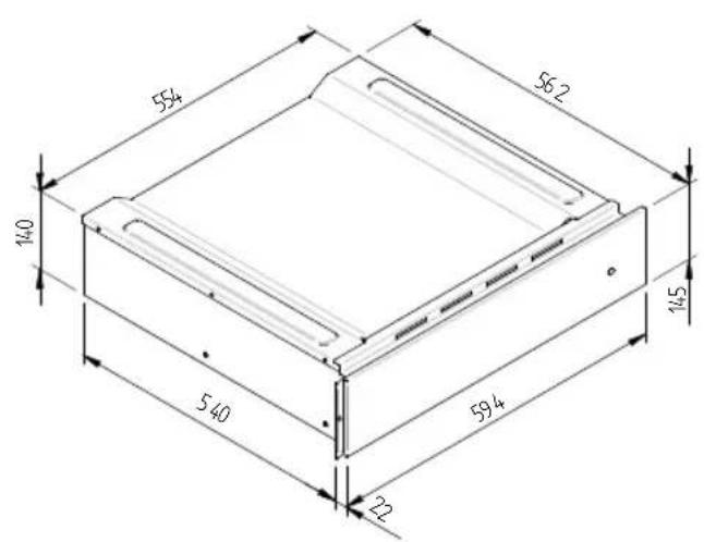 Fulgor Milano LD 15 ME - ABMESSAGENS DES EINBAUTELLERWÄRMERS 560 X 595 MIT OFEN ZU 480 - 7