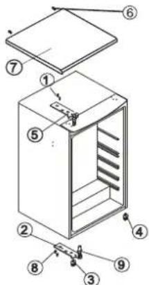 BAUKNECHT KR 185 A++ - Inversão da porta do compartmento interno - 2
