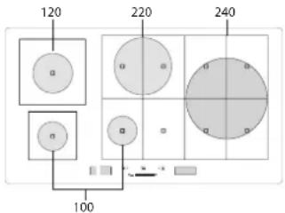 BAUKNECHT CTAC 8905AFS AL - DIAMÈTRES MINIMUM DE LA CASSEROLE/POÊLE POUR LES DIFFÉRENTES ZONES DE CUISSON - 1