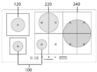 BAUKNECHT CTAC 8905AFS AL - MINIMALE DIAMETER VAN DE ONDERKANT VAN DE PAN VOOR DE VERSCHILLENDE KOOKZONES - 1