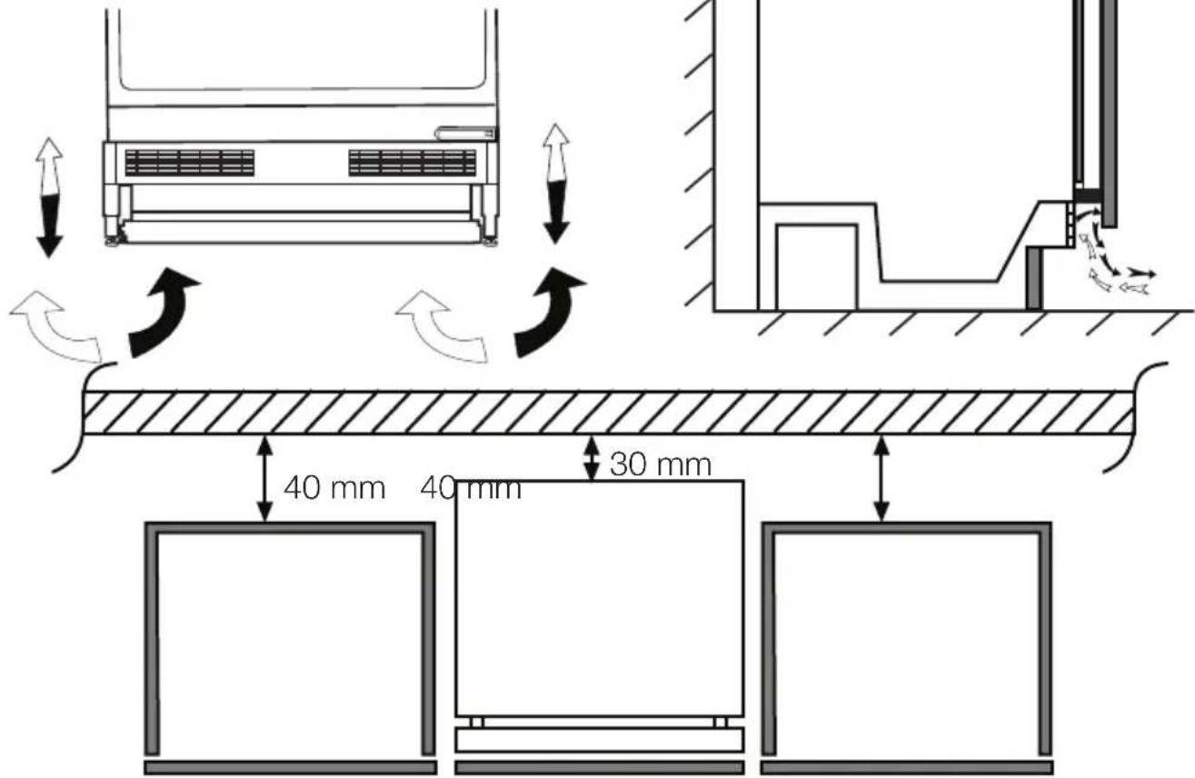 TEKA TFI3 130 D - Posizionamento del frigorifero sotto il piano di lavoro e regolazione dei piedini - 1