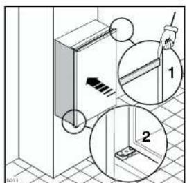 Diagram illustrating door door door mechanism with labeled parts and directional arrows indicating movement