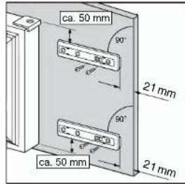 ca. 50 mm 90° 21 mm 90° ca. 50 mm 21 mm