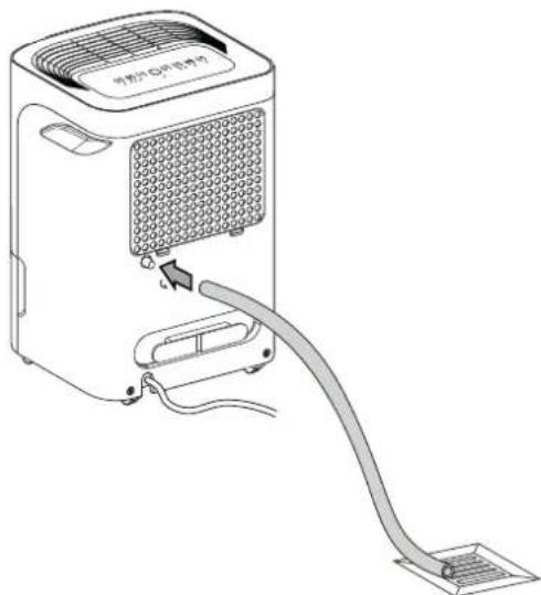 TROTEC TTK 66 E - Fonctionnement avec flexible branché sur le raccord d'évacuation de l'eau de condensation - 2