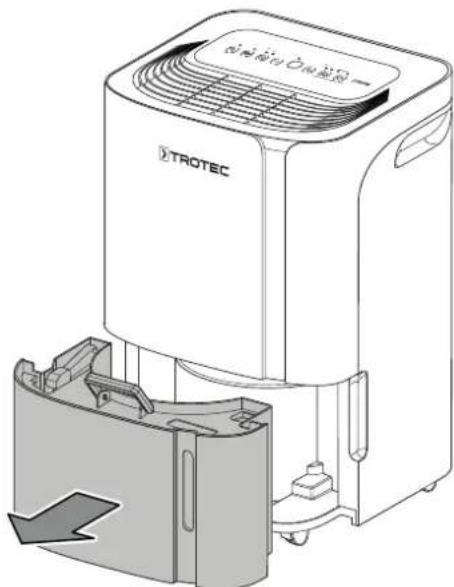 TROTEC TTK 66 E - Évacuation du réservoir de récupération des condensats - 1