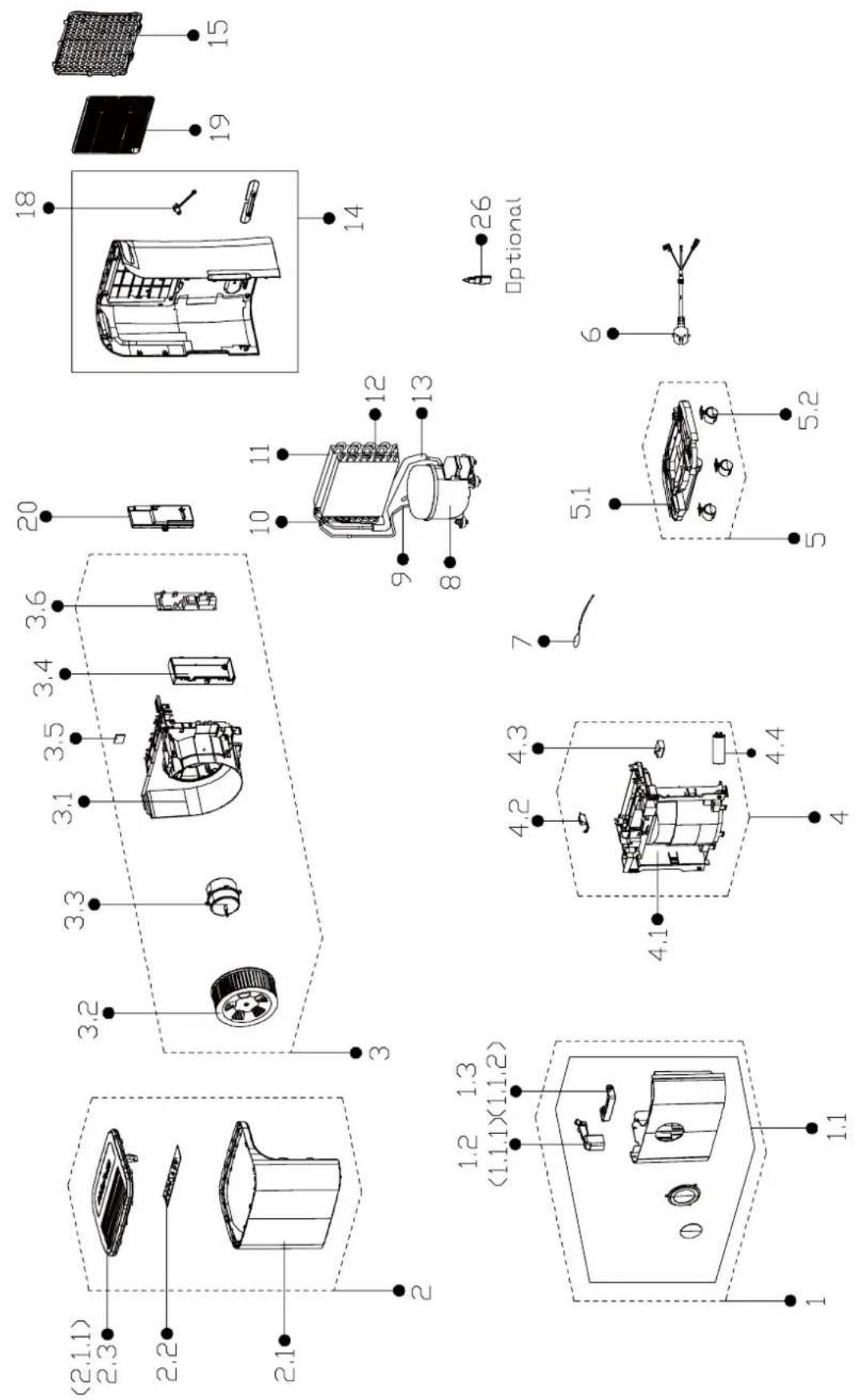 TROTEC TTK 66 E - Vue d'ensemble des pièces de rechange TTK 66 E - 1