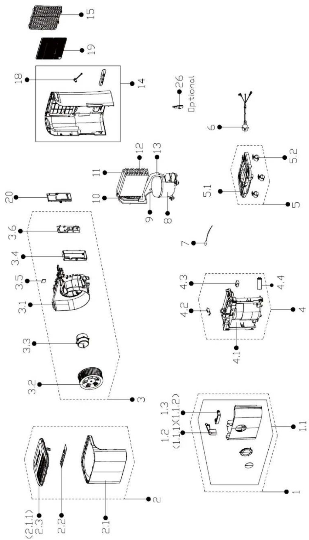 TROTEC TTK 54 E - Vue d'ensemble des pièces de rechange TTK 54 E - 1