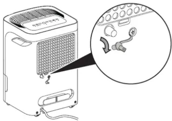 TROTEC TTK 54 E - Fonctionnement avec flexible branché sur le raccord d'évacuation de l'eau de condensation - 1