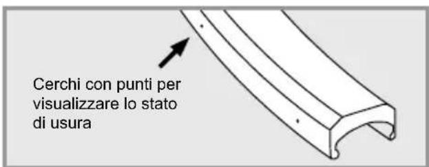 Cerchi con punti per visualizzare lo stato di usura