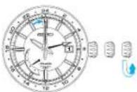 SEIKO Prospex SNR025J1 - Réglage de l'aiguille de 24 heures comme repère de double fuseau pour un "fuseau horaire différent" - 2
