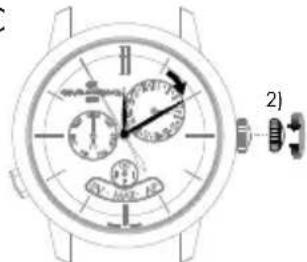 Girard-Perregaux Vintage 1945 2588011421BB4A - 日付針の設定 - 2