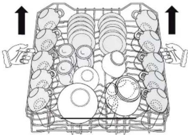 ELECTROLUX ESF66710X - So bringen Sie den Korb in die obere Position: - 1