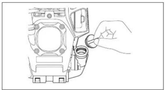 MAKITA EM2653LHN - Point 1 in Replacement of oil: "Oil gauge" - 2