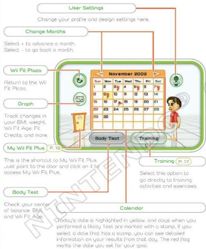 NINTENDO Wii Fit Plus (Wii) - Calendar Screen - 1