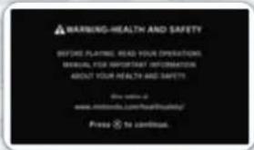 WARNING-HEALTH AND SAFETY BEFORE PLAYING, READ YOUR OPERATIONS, ANNUAL FOR INFORMATION INFORMATION ABOUT YOUR HEALTH AND SAFETY. This notice is www.enernds.com/healthcare/ Press 2 to continue.