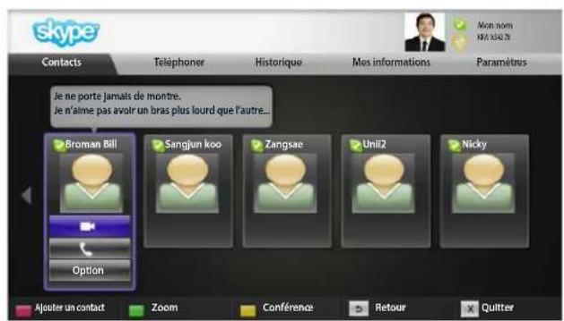 skype Contacts Téléphoner Historique Mes informations Paramètres Je ne porte jamais de montre. Je n'aime pas avoir un bras plus lourd que l'autre... Broman Bill Sangjun koo Zangsae Unil2 Nicky Option Ajouter un contact Zoom Conférence Retour Quitter