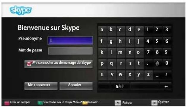 skype Bienvenue sur Skype Pseudonyme 1 Mot de passe Me connecter au démarrage de Skype Me connecter Annuler a b c d e 1 2 3 f g h i j 4 5 6 k l m n o 7 8 9 p q r s t . @ 0 u v w x y z _ / aA# + Créer un compte Se connecter avec un compter/Micronograph d'axe! Retour Quitter