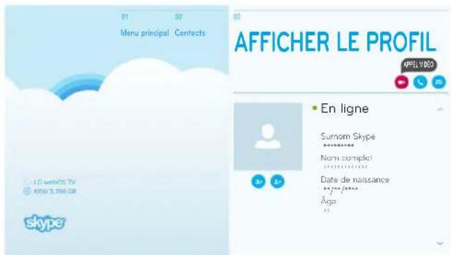 01 07 Menu principal Contacts AFFICHER LE PROFIL APPlying En ligne Surnom Skype Nom complet Date de naissance Aga