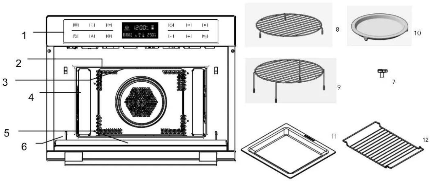 HOTPOINT-ARISTON MWK 434.1 XHA - EN Names of Oven Parts and Accessories - 1