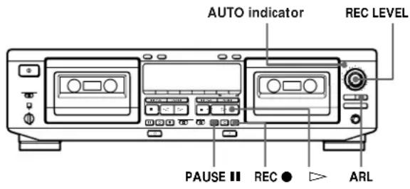 SONY TCWE725 - Adjusting the Recording Level Automatically (Auto Rec Level) - 1