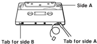 SONY TCWE725 - To protect a recording on side A or B - 1