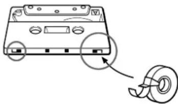 SONY TCWE725 - To record on a tape with a missing record-protect tab - 1
