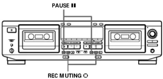 SONY TCWE725 - Insertion d'un espace viergependant I'enregistrement(Silencieux d'enregistrement) - 1