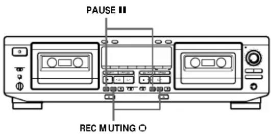 SONY TCWE725 - Inserção de um espaço em branco durante a gravação (Silenciamento de gravação) - 1