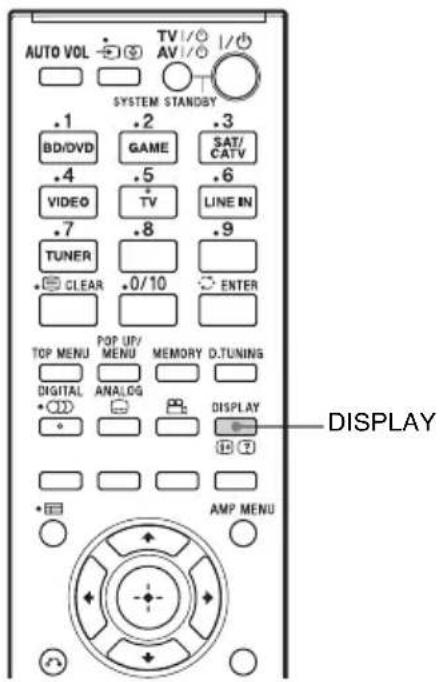 SONY HTFS30 - Ver el nombre de la emisora o la frecuencia en el visor del panel frontal - 1
