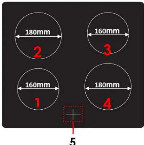 PROLINE P601IMCWHT - COOKING SURFACE LAYOUT - 1