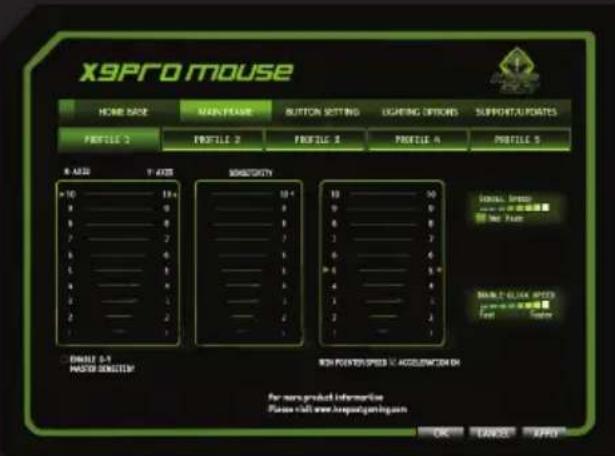 KeepOut X9PRO - 3.Menu "Main Control - 1