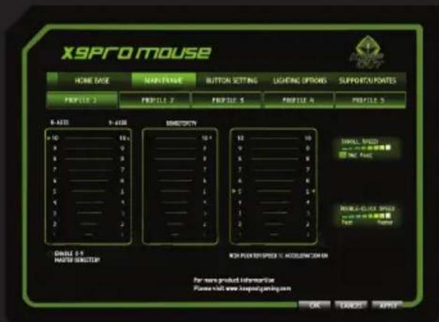 KeepOut X9PRO - 3.Menu "Main kontrolli - 1