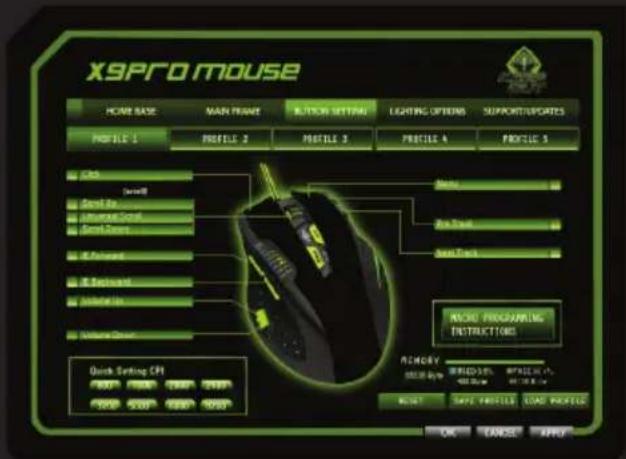 KeepOut X9PRO - Menu "Button Setting" - 1
