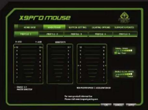 KeepOut X9PRO - Menu "Controlul Main - 1