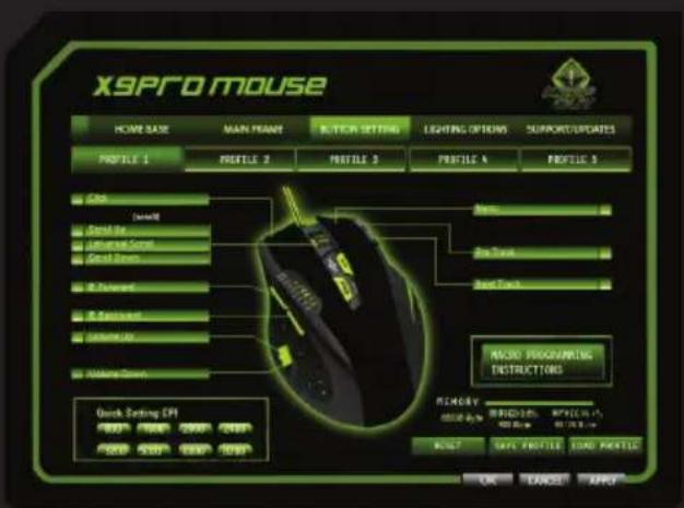 KeepOut X9PRO - Menu "Button Setting" - 1