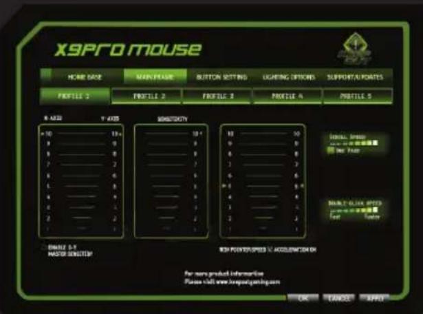 KeepOut X9PRO - 3.Menu "Fő vezérlők - 1