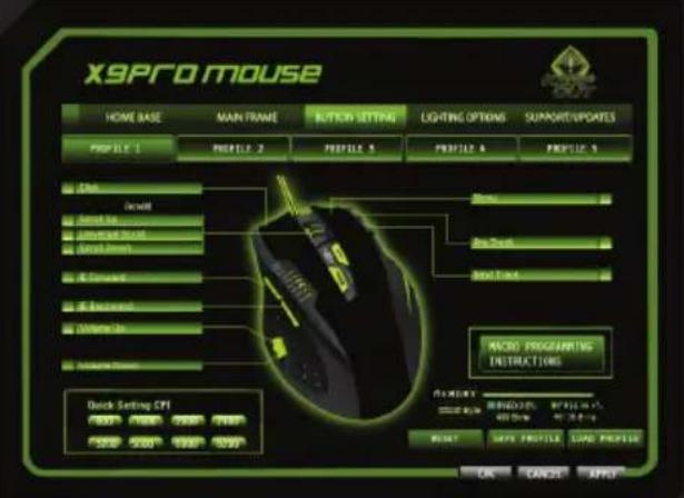 KeepOut X9PRO - Menu "Button Setting" - 1