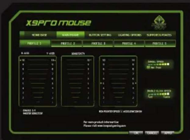 KeepOut X9PRO - Menu "Main Control - 1