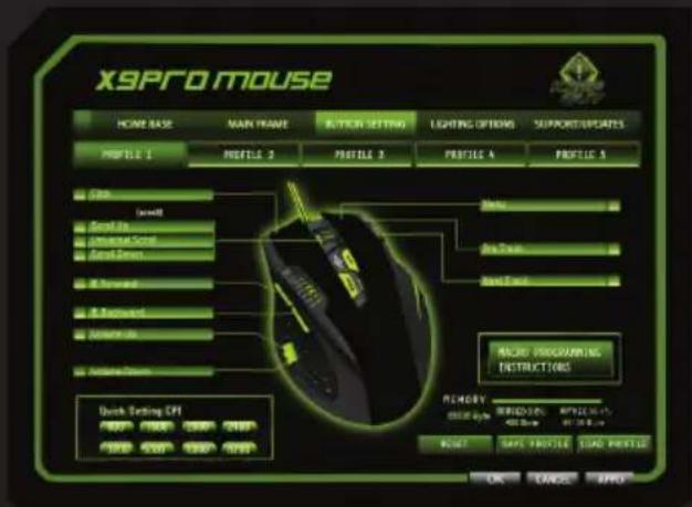 KeepOut X9PRO - Menu "Button Setting" - 1