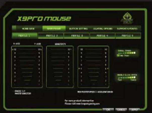 KeepOut X9PRO - Menú "Main Control - 1