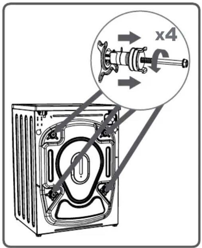 SABA LFS712VE16EWHBCR - CHAPITRE -3 : INSTALLATION DE VOTRE LAVE-LINGE (RETRAIT DES VIS DE BRIDAGE TRANSPORT) - 1