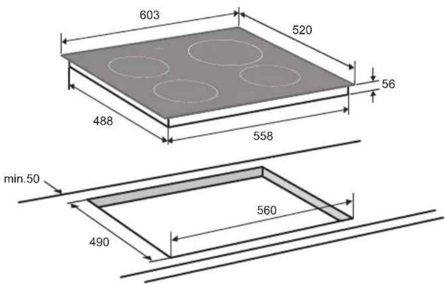 Pelgrim IDK464ONY - Installation dimensions - 1