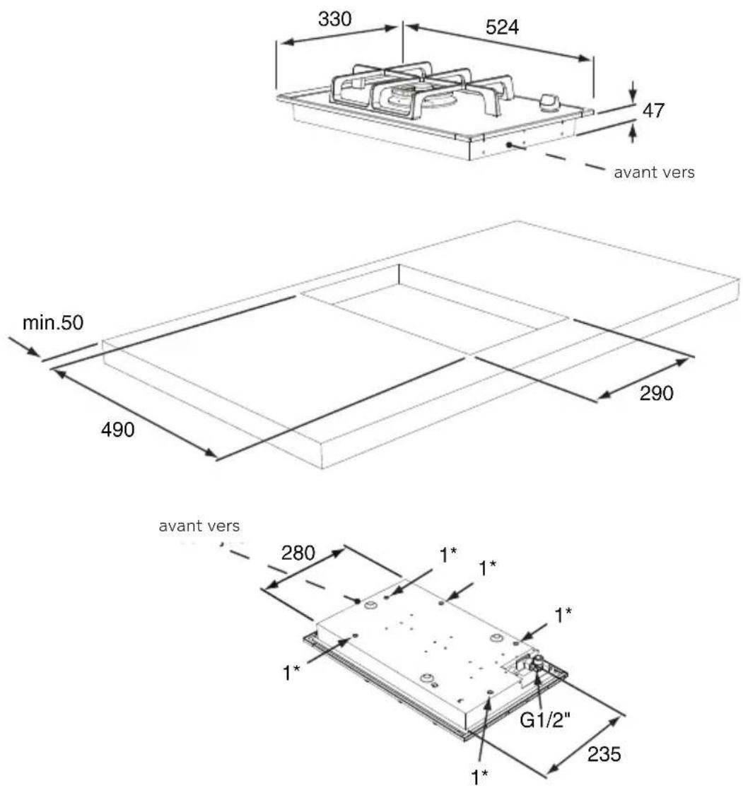 Pelgrim GK732ONYA - Dimensions hors tout GK731/732 - 1