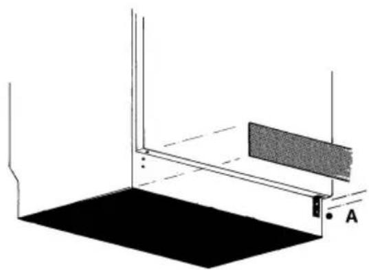 Technical diagram of a structural support frame with labeled point A (no text or symbols present)
