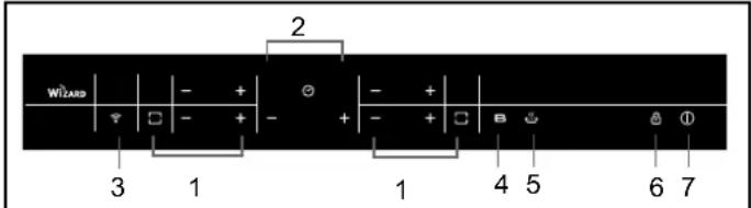HOOVER HESD4 WIFI - Schematic diagram of the control panel - 1