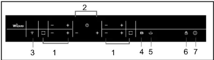 HOOVER HESD4 WIFI - Illustrazione del piano a induzione. - 2