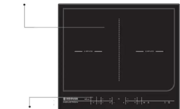 HOOVER HESD4 WIFI - Diagram of induction hob: - 1