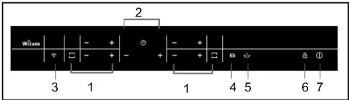 HOOVER HESD4 WIFI - Schematic diagram of the control panel - 1